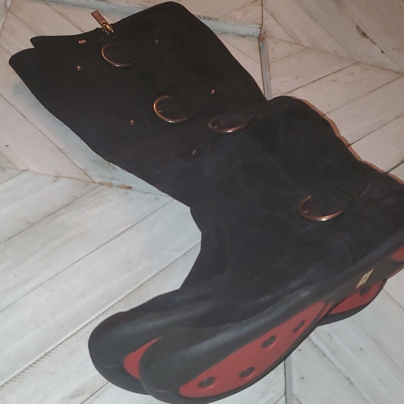 B. C Footware S. 10 Black Suede Knee High Boots - Picture 5 of 8